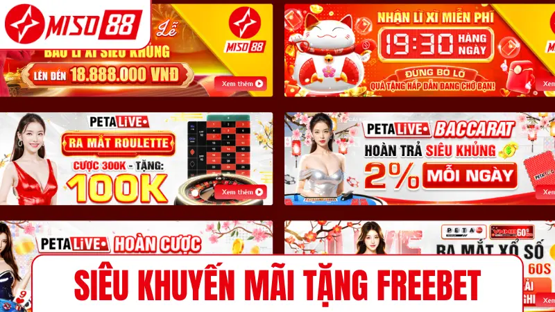 Siêu khuyến mãi tặng freebet