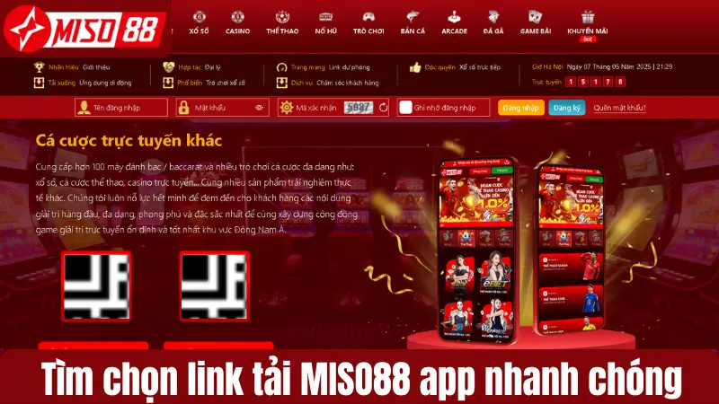 Tìm chọn link tải MISO88 app nhanh chóng