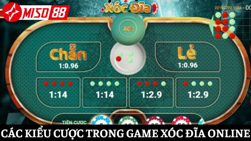 Điểm qua những kiểu cược sẽ xuất hiện khi chơi Xóc đĩa online